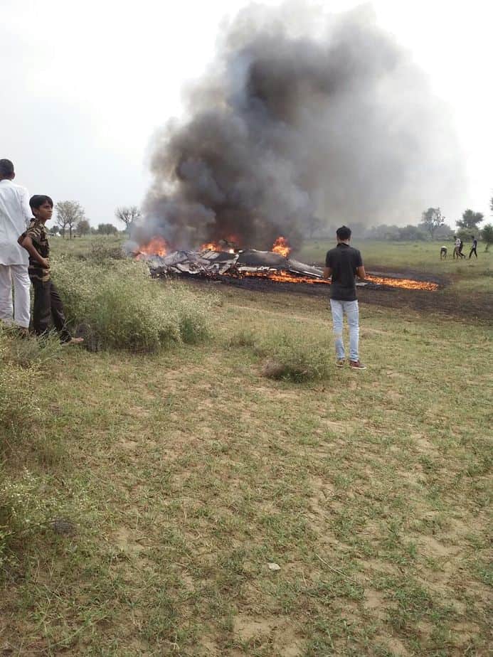 Army fighter aircraft collapsed