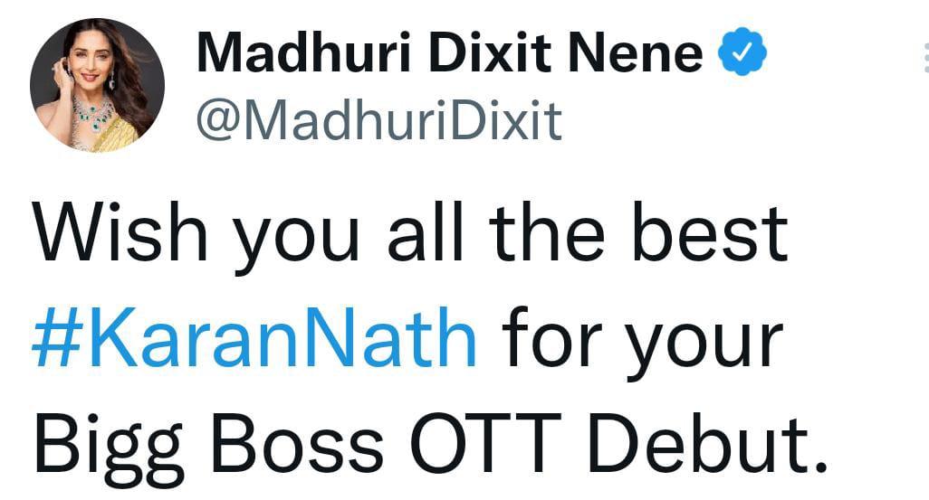 Big Boss OTT के कंटेस्टेंट Karan Nath को मिला Madhuri Dixit का समर्थन