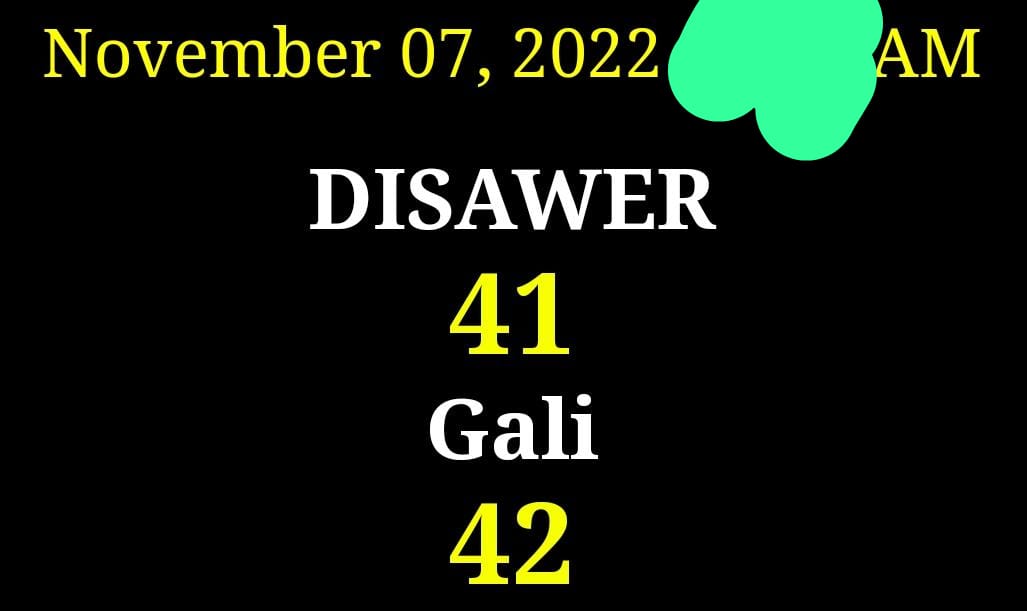 Disawar Satta matka result 07/11/2022