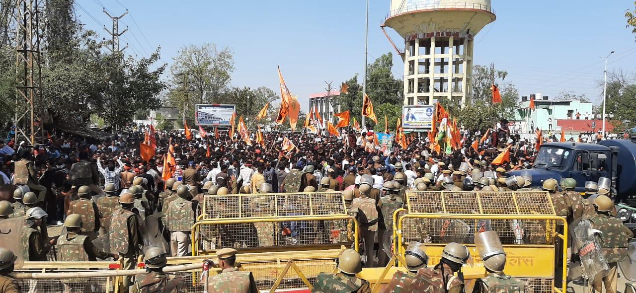 Huge demonstration of Vabal, Gurjar and Hindu organizations regarding the place of religion in Bhilwara