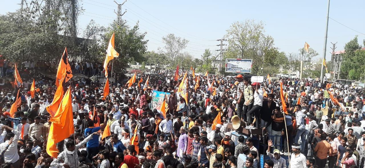Huge demonstration of Vabal, Gurjar and Hindu organizations regarding the place of religion in Bhilwara,
