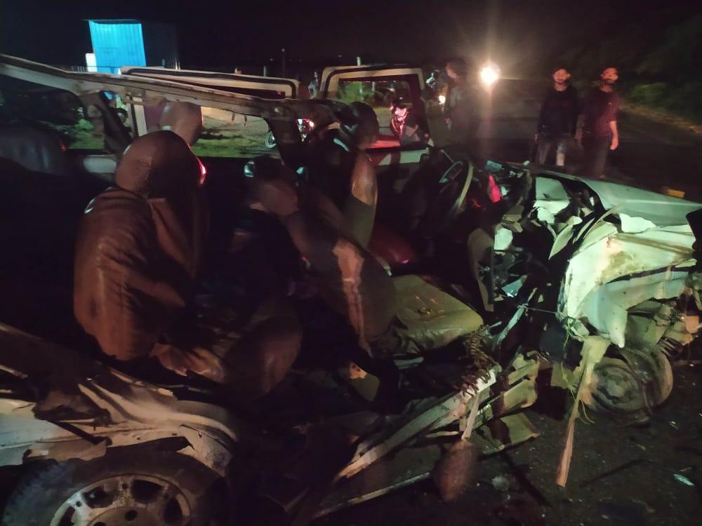 बोलेरो को ट्रेलर ने मारी टक्कर तीन की मौत दो बच्चों सहित पांच गम्भीर घायल, भीलवाड़ा रैफर