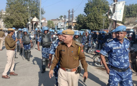 Rapid Action Force jawans took out flag march in Tonk