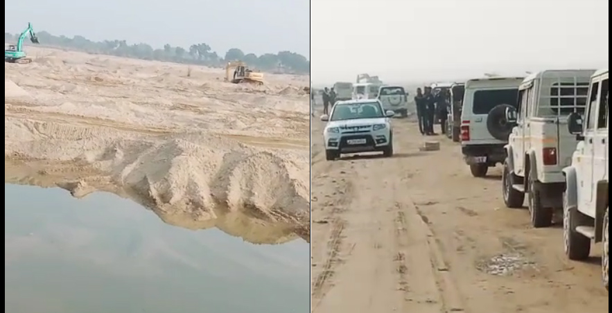 Tonk Villagers protested in front of the administration to start gravel mining for the lease holder in Banas river