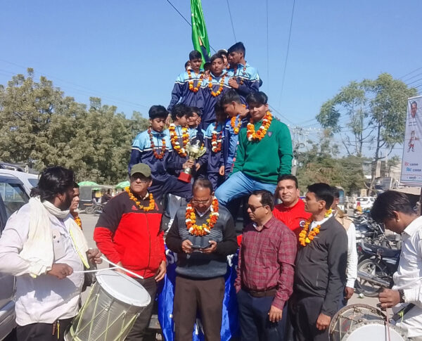 Tonk In the 66th State Level Under-14 Cricket Competition, Tonk team took out a procession to become the champion.