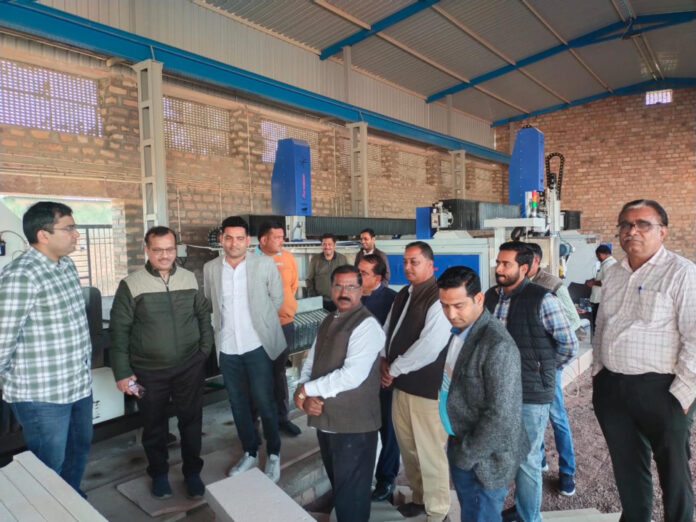 Sand stone quarry license area and processing unit inspected Sand stone quarry license area and processing unit inspected