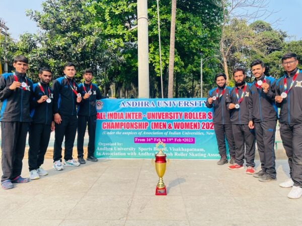 Rajasthan players won the runner up title in inline skate hockey